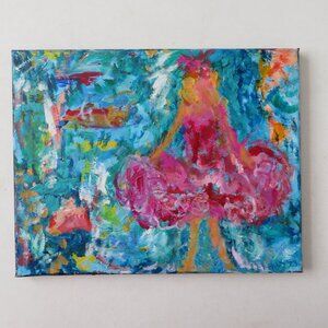 Original Acrylic Painting on Canvas, 11" x 14" Signed 2023 Abstract Art